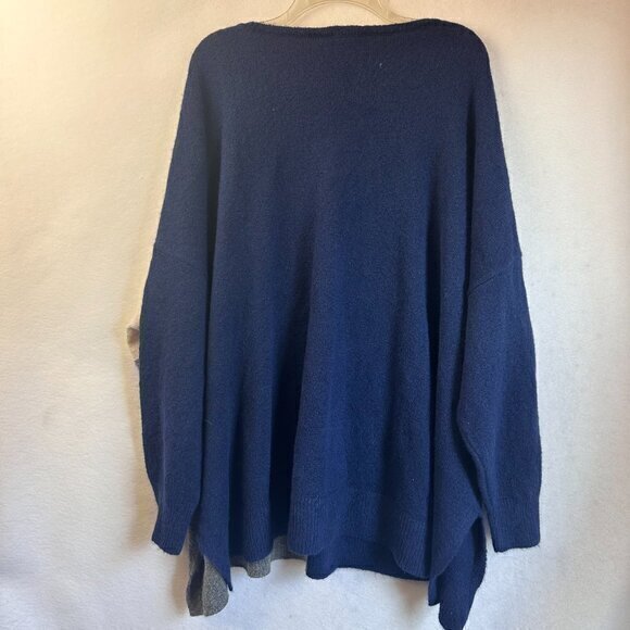 DG2 by Diane Gilman sweater top women 2X blue brown colorblock poly/spandex NWT - Picture 5 of 5